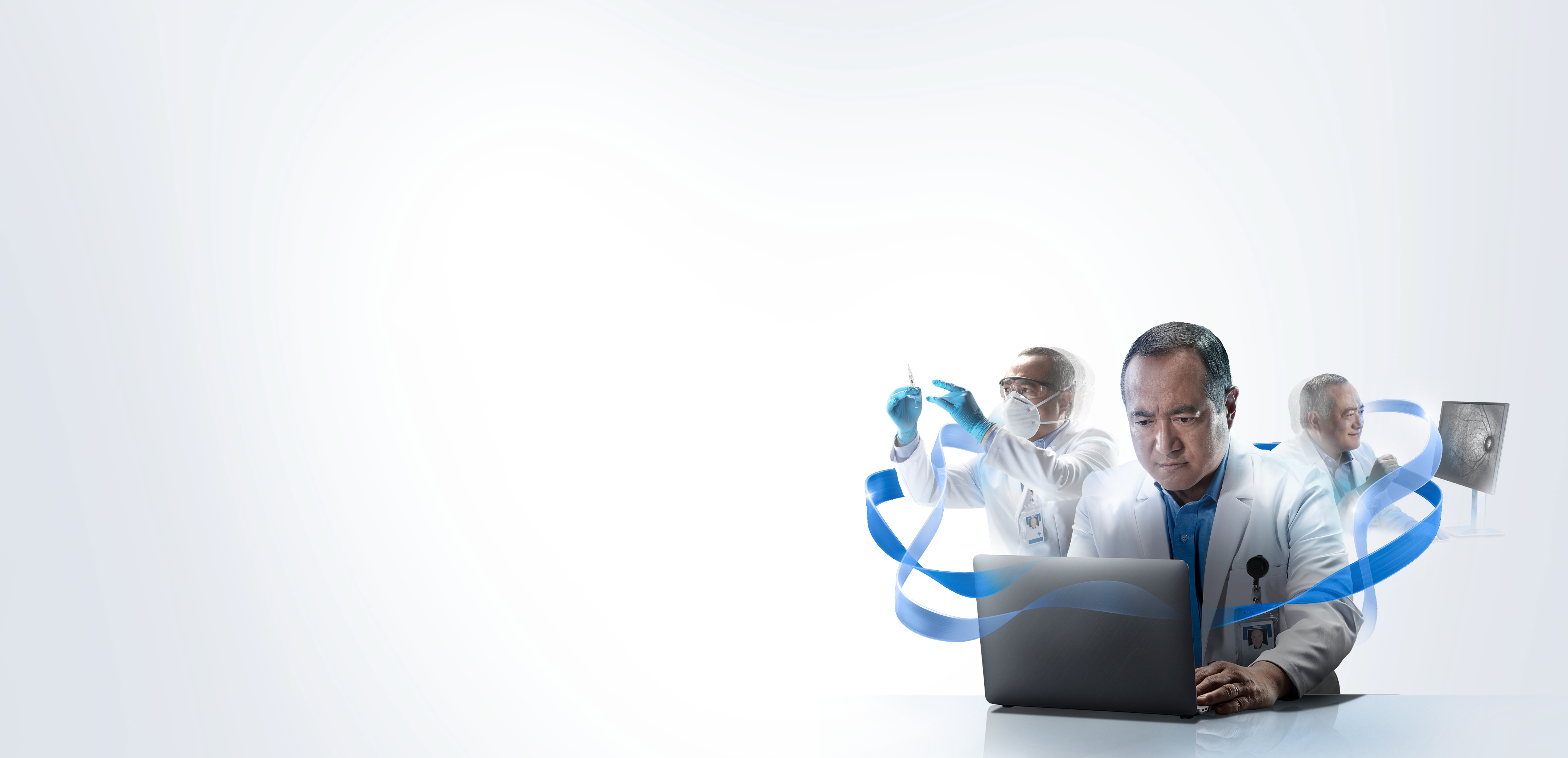 HCP evaluating eye-condition treatment options